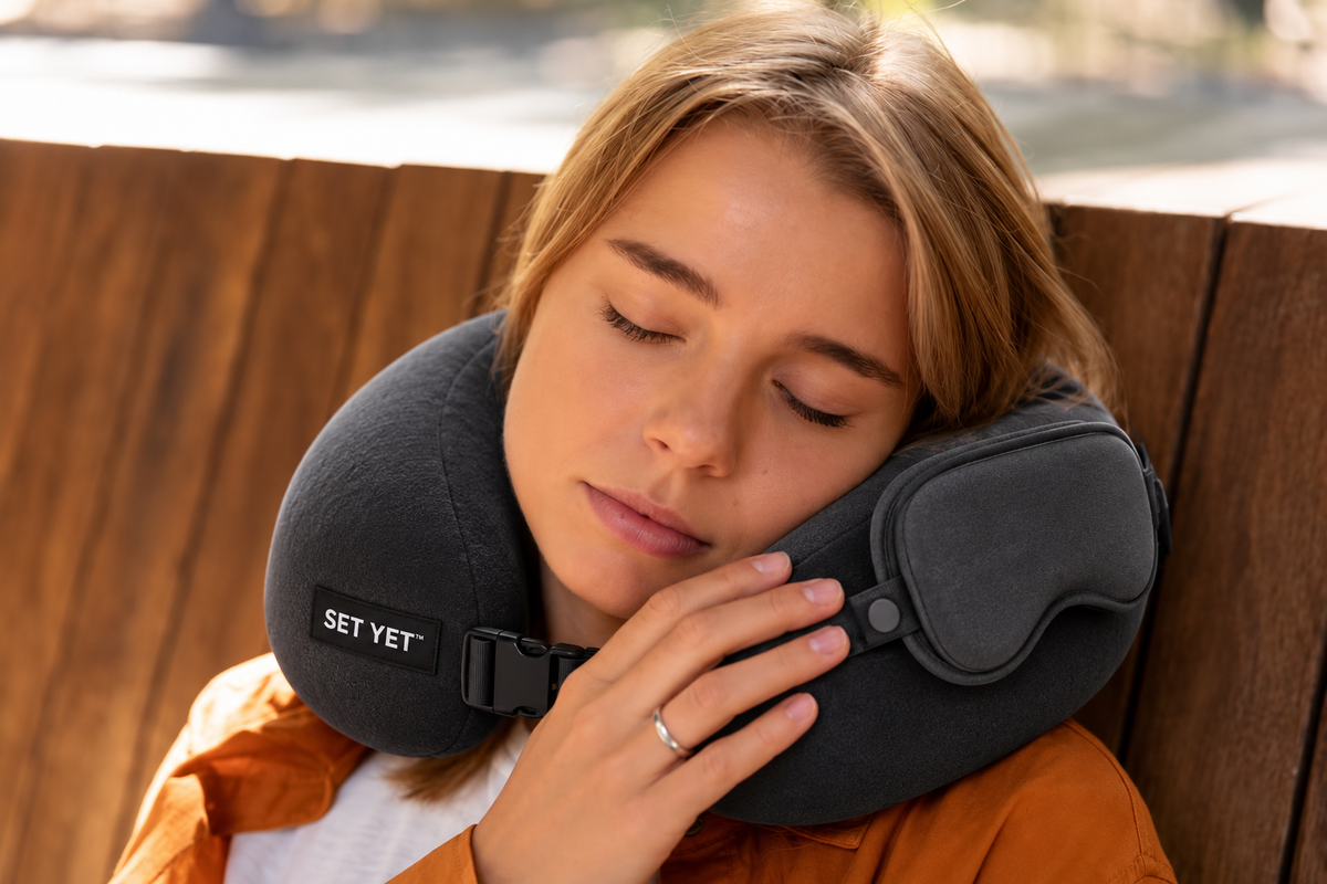 SET YET™ Sleep System — Neck Pillow + Eye Mask