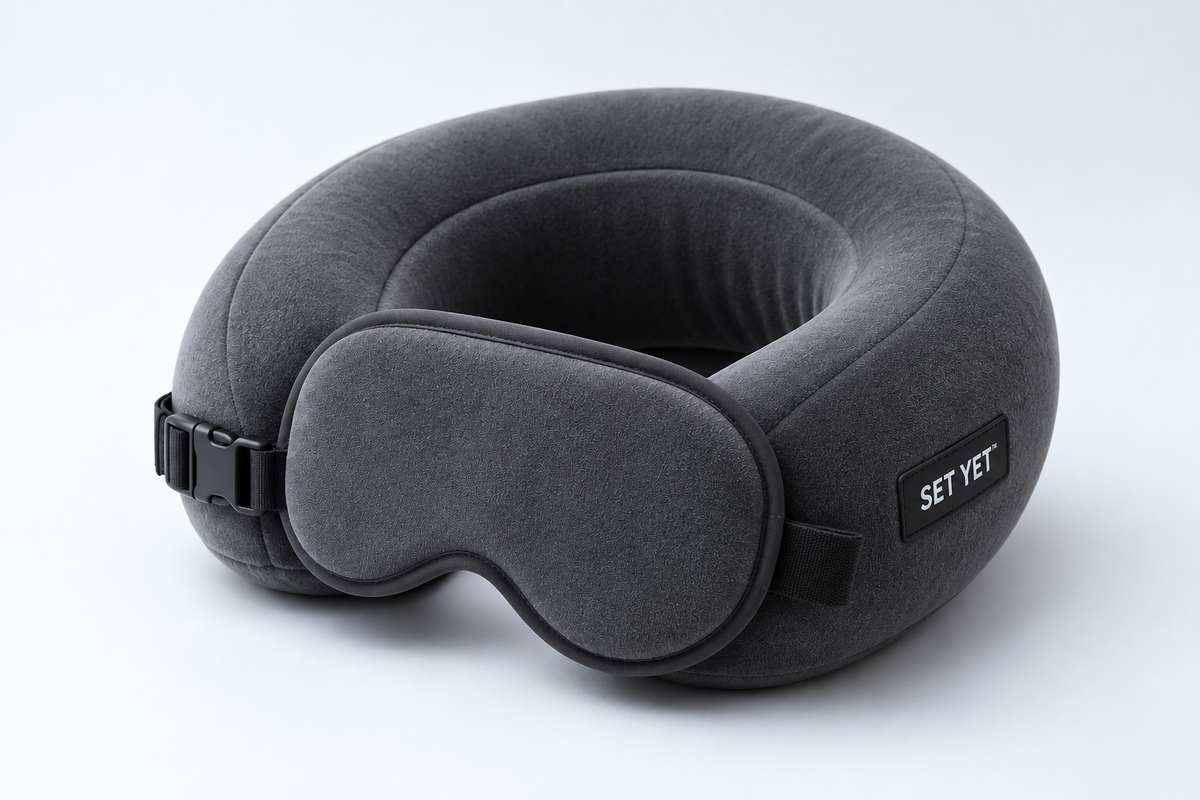SET YET™ Sleep System — Neck Pillow + Eye Mask