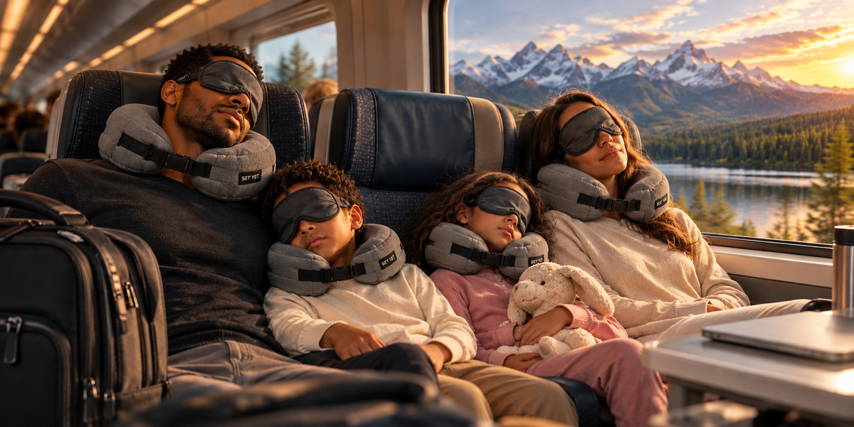 SET YET™ Sleep System — Neck Pillow + Eye Mask